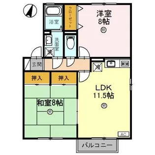 ナユタのさとセジュール【201号室】の間取り