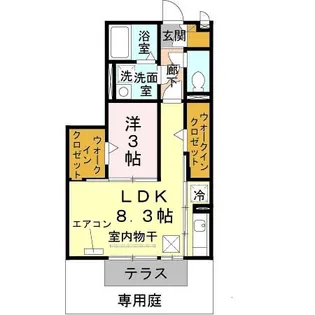レセンテ出町 B棟【103号室】の間取り