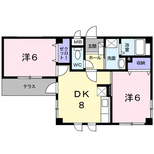プレーヌ・アンソレイエ【1階】の間取り