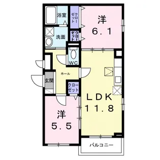 ウエスト レイク【1階】の間取り