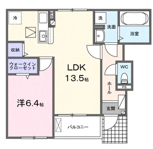 クレール聖和C【1階】の間取り