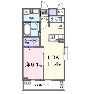 リ ルーム 東近江【2階】の間取り