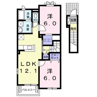 ブローテB【2階】の間取り