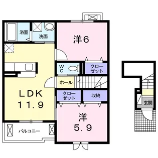 プリート カーサ【2階】の間取り