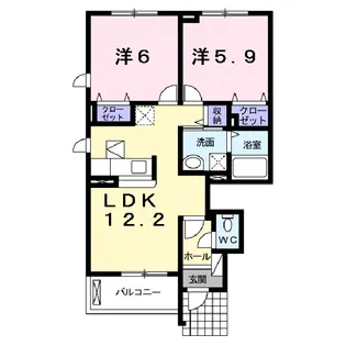 アッソラートⅠ【1階】の間取り
