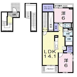 フォレストひばりおか【3階】の間取り