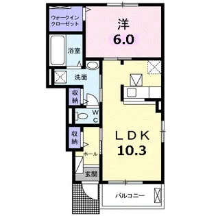 カルム・メゾン【1階】の間取り