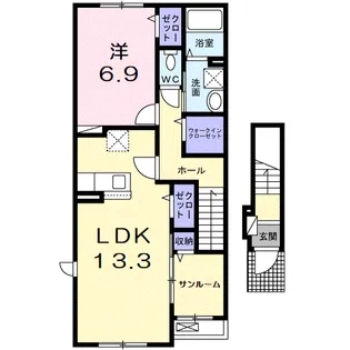 ノイエスレーベン【2階】の間取り