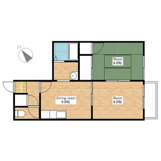滋賀県近江八幡市中村町【アパート】の間取り