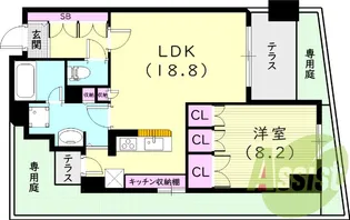 コム・クレール西宮北口【1階】の間取り