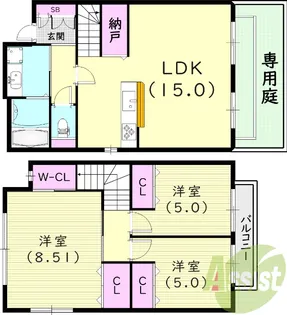 DAIKENN武庫之荘オストA【1階】の間取り