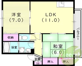 グレース能登【1階】の間取り