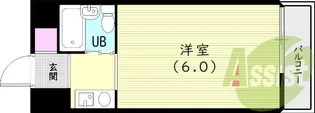 シャンブルド甲東園【3階】の間取り