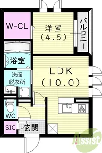 アクシス西宮北口【1階】の間取り