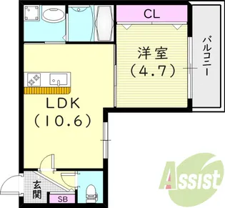 コフレ西宮【1階】の間取り