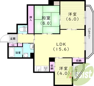 パークノヴァ夙川【1階】の間取り