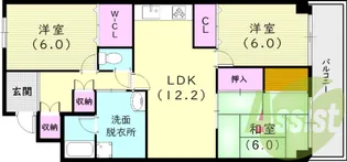 グレース甲陽園【3階】の間取り