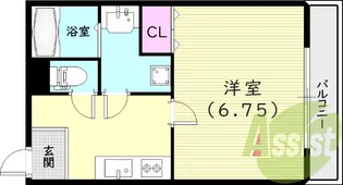 ケイズスクエア尼崎【1階】の間取り
