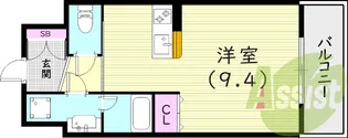 ALBA甲子園口【3階】の間取り