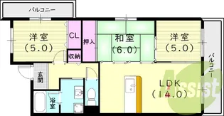 カーサ―立花【2階】の間取り