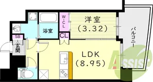 セレニテ甲子園プリエ【2階】の間取り