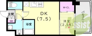 セレニテ甲子園プリエ【7階】の間取り
