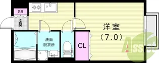 クレール B棟【1階】の間取り