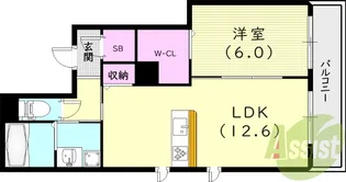マシコット瓦林【2階】の間取り