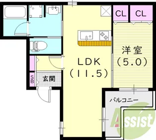 リジェール北口【2階】の間取り