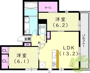 アングレーム【3階】の間取り