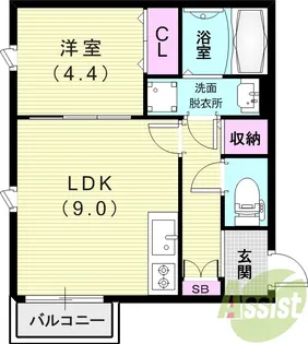 AO開明【2階】の間取り