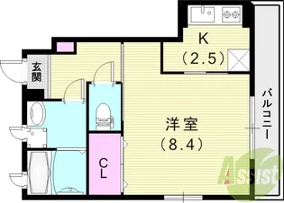 レジデンス武庫川【1階】の間取り