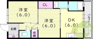 西宮グリーンハイツ1【1階】の間取り