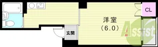 マンションハヤ今津【5階】の間取り