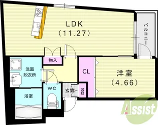 パロス武庫川【1階】の間取り