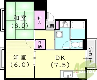 ホワイトヴィラ弐番館【2階】の間取り