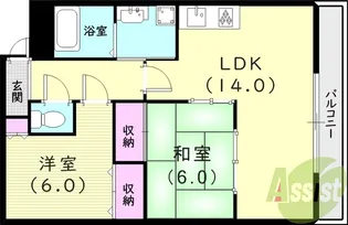 シェリール苦楽園II【1階】の間取り