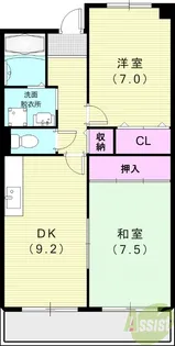 ジェンティールMATSUMOTO【4階】の間取り