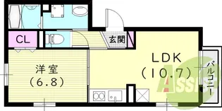 リレント西宮北口【2階】の間取り