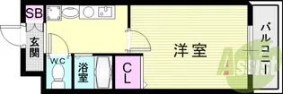 レジスコート東難波Ⅰ【1階】の間取り