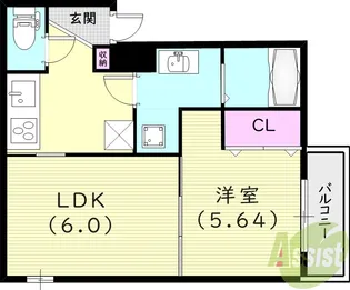 パロス甲子園口【1階】の間取り