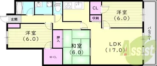 プライムレジデンス西宮【6階】の間取り