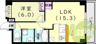 MINT甲子園三番町【1階】の間取り