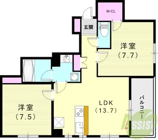 Villa Musica西宮北口【3階】の間取り