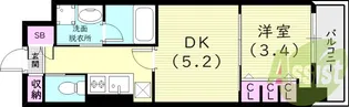西宮北口プライマリーワンガーデンテラス【2階】の間取り