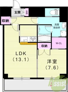 ベルファース尼崎【9階】の間取り