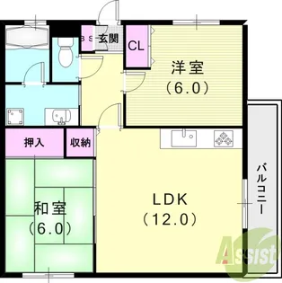 夙川大谷ハウス【3階】の間取り