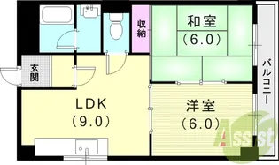パレス武庫【3階】の間取り