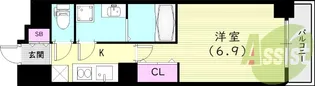 エス・キュート尼崎【6階】の間取り