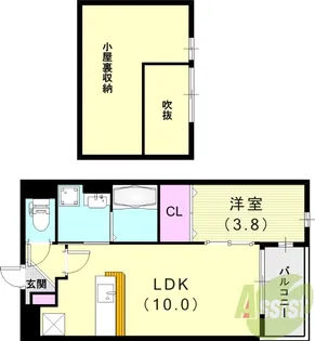 リッジライン東【2階】の間取り